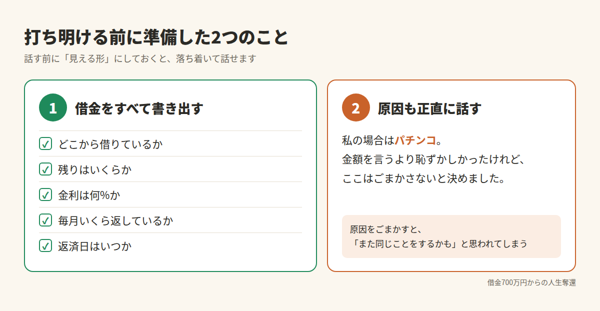 打ち明ける前に準備した2つのこと